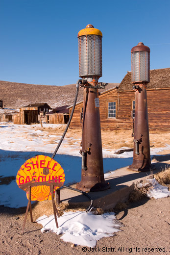 Old-fashioned gas station at Bodie, California