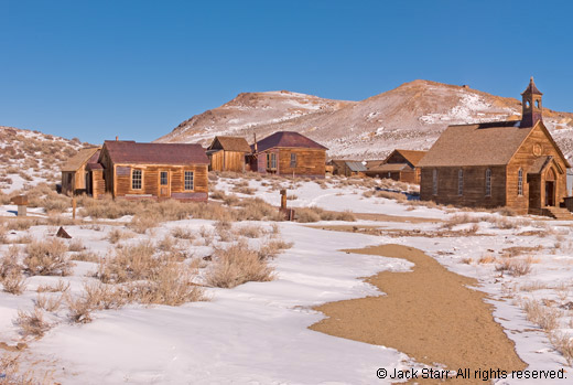 Enlarged view of left portion of Bodie town panorama