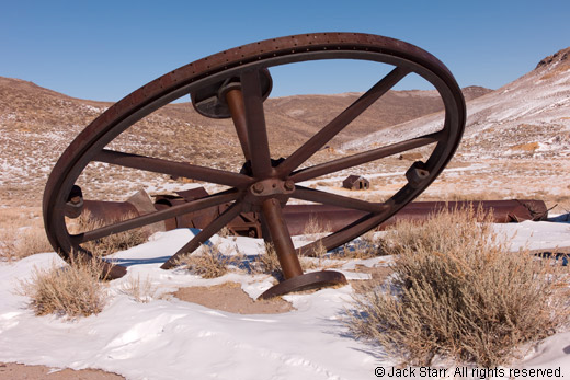 Large wheel at Bodie, California