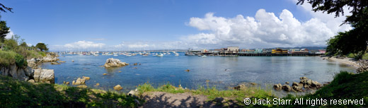 Panorama of the harbor at Monterey, California