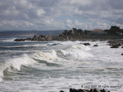 Surf and clouds near Hopkins Marine Station, Pacific Grove