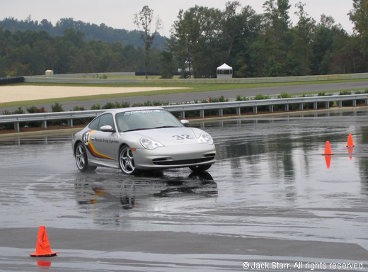 Porsche on Skidpad, photo by Jack Starr